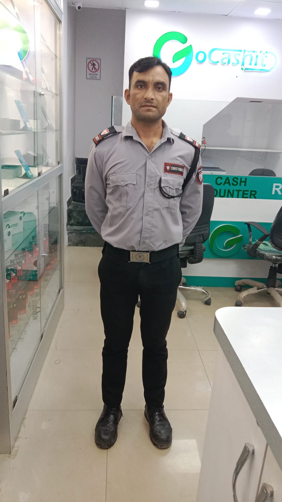 office security guard in action